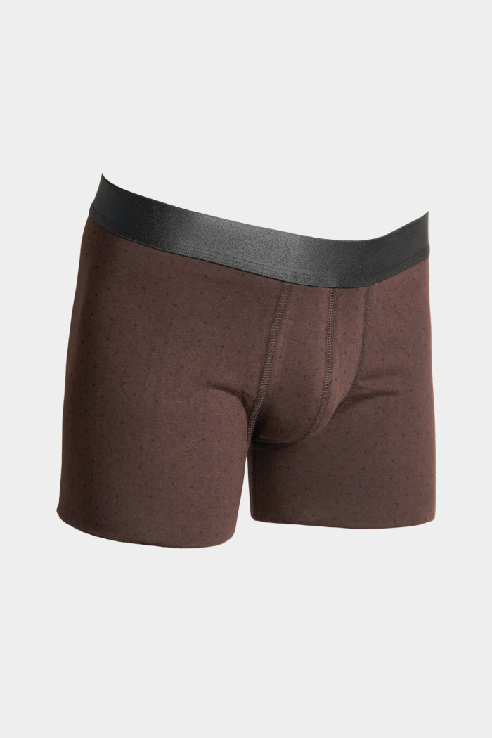 Bóxer brief-medio café oscuro con diseños de puntos