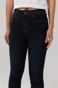 Jean azul intenso jegging tiro alto con cremallera en frente