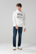 Buzo con capota crema claro y estampado de Snoopy