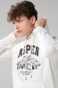 Buzo con capota crema claro y estampado de Snoopy