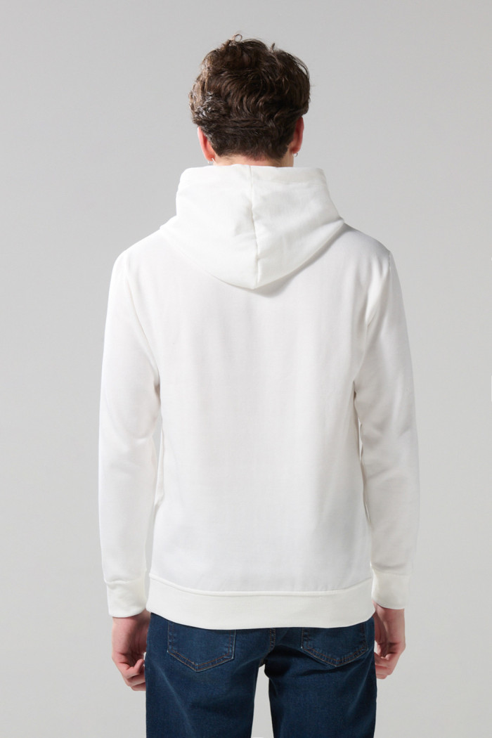Buzo con capota crema claro y estampado de Snoopy