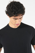 Camiseta manga ranglan corta unicolor en algodón