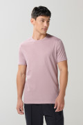 Camiseta ajustada en algodón unicolor con manga corta