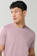 Camiseta ajustada en algodón unicolor con manga corta