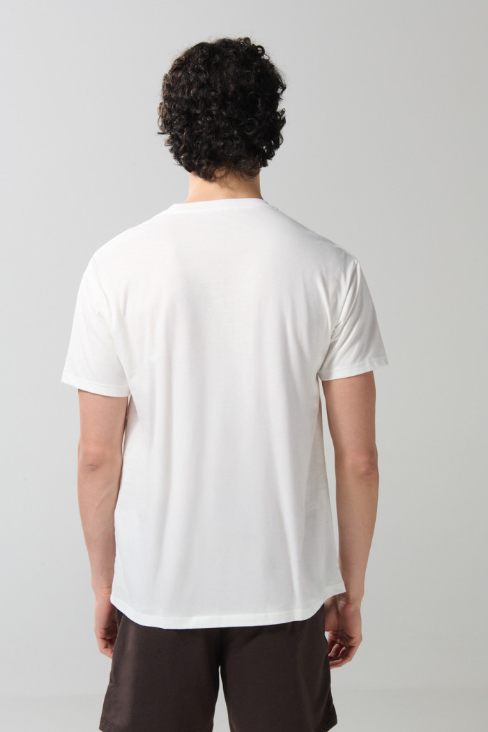Camiseta cuello redondo en algodón unicolor