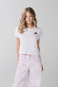 Camiseta manga corta unicolor con estampado de Mafalda