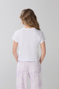 Camiseta manga corta unicolor con estampado de Mafalda
