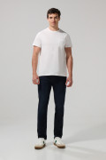 Jean straight leg bota recta azul intenso con tiro bajo
