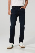 Jean straight leg bota recta azul intenso con tiro bajo