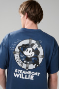 Camiseta azul oscura de Mickey oversize cuello redondo