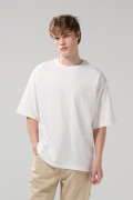 Camiseta unicolor oversize manga corta con textos