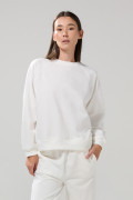 Buzo oversize cuello redondo unicolor con manga ranglan
