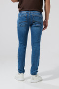 Jean tiro bajo skinny azul medio con ligeros desgastes