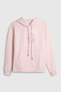 Buzo oversize con capota rosado y diseño de My Melody