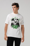 Camiseta crema clara de Green Day con manga corta
