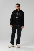 Chaqueta sherpa unicolor con bolsillos y cuello alto