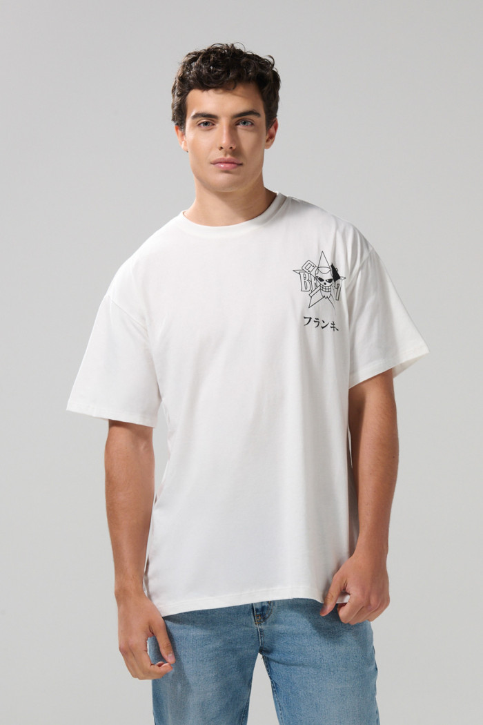 Camiseta cuello redondo crema clara de One Piece