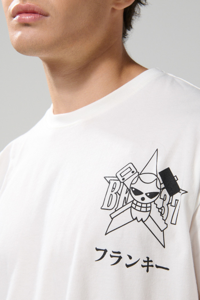 Camiseta cuello redondo crema clara de One Piece