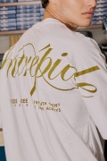 Camiseta unicolor oversize manga corta con textos