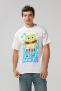 Camiseta de Bob Esponja crema clara cuello redondo