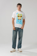 Camiseta de Bob Esponja crema clara cuello redondo