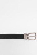 Cinturón negro reversible sintético con hebilla cuadrada