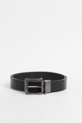 Cinturón sintético negro con hebilla reversible