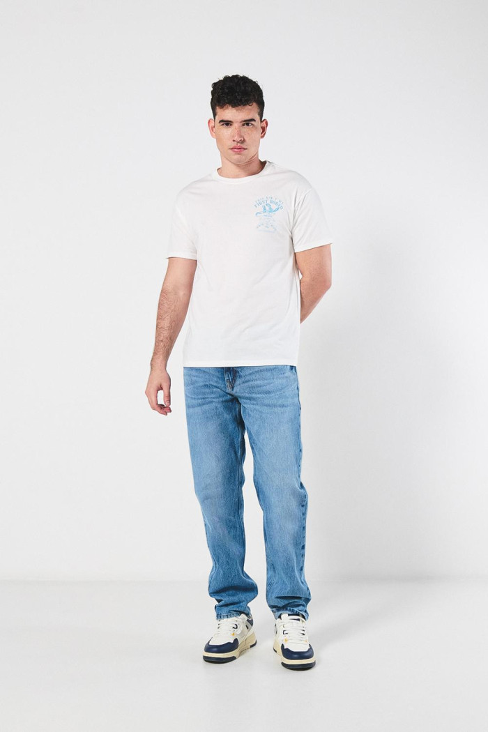 Camiseta unicolor manga corta con diseños vaqueros