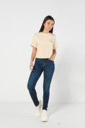 Camiseta kaki crop top con estampado de Hora de Aventura