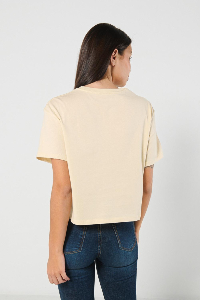 Camiseta kaki crop top con estampado de Hora de Aventura