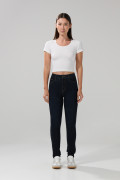 Jean jegging ceñido azul intenso 5 bolsillos con tiro alto