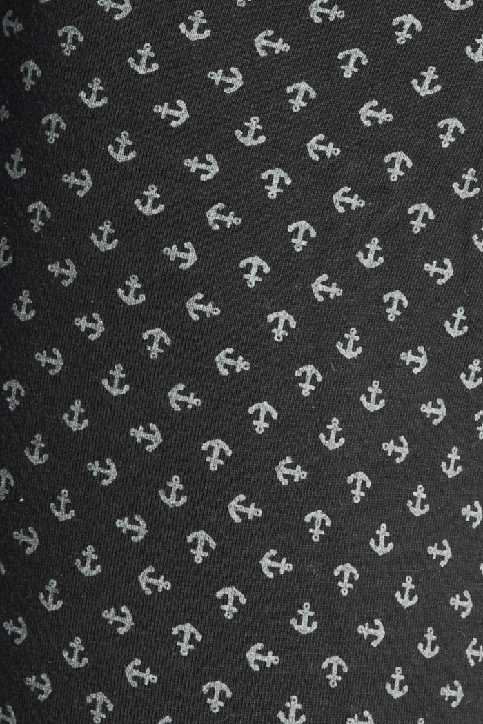 Bóxer negro trunk-corto con estampados de anclas