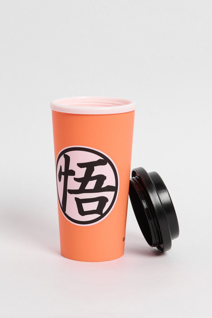 Vaso naranja medio con diseño de Dragon Ball Z