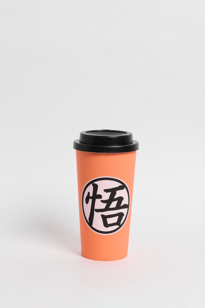 Vaso naranja medio con diseño de Dragon Ball Z