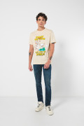 Camiseta kaki manga corta con arte de Pinky y Cerebro