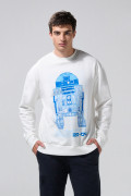 Buzo crema claro cuello redondo con arte de Star Wars