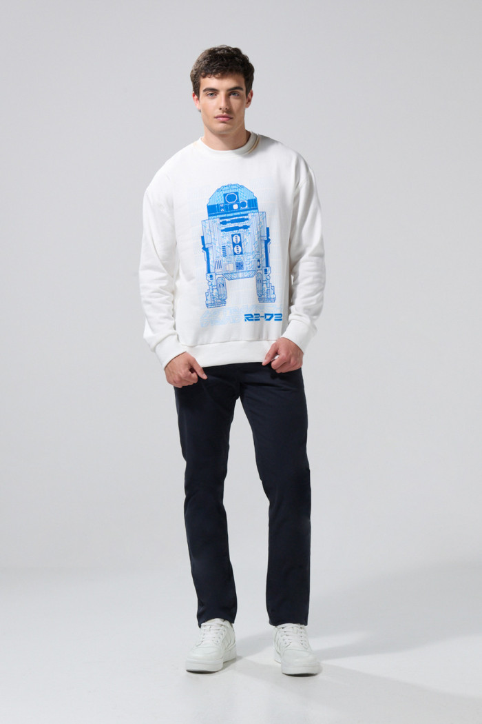 Buzo crema claro cuello redondo con arte de Star Wars