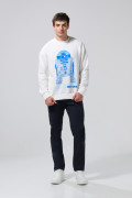 Buzo crema claro cuello redondo con arte de Star Wars