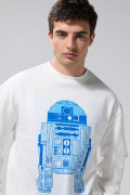 Buzo crema claro cuello redondo con arte de Star Wars