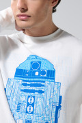 Buzo crema claro cuello redondo con arte de Star Wars