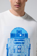 Buzo crema claro cuello redondo con arte de Star Wars