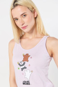 Camiseta manga sisa lila clara con diseño de Escandalosos