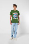 Camiseta verde cuello redondo con arte de Animaniacs
