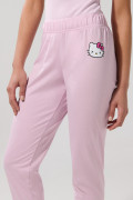 Pantalón jogger rosado claro con arte de Hello Kitty