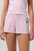 Short rosado claro con diseño de Hello Kitty y tiro medio