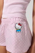 Short rosado claro con diseño de Hello Kitty y tiro medio