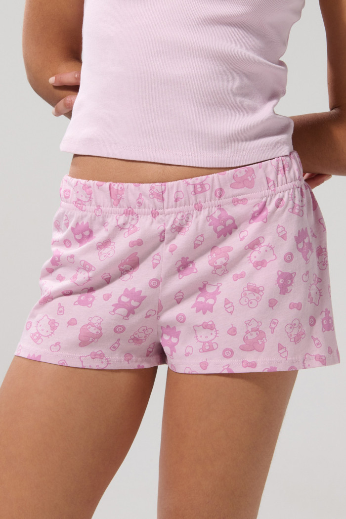 Short de Hello Kitty rosado claro con tiro medio