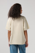Camiseta kaki oversize manga corta con arte de Hello Kitty