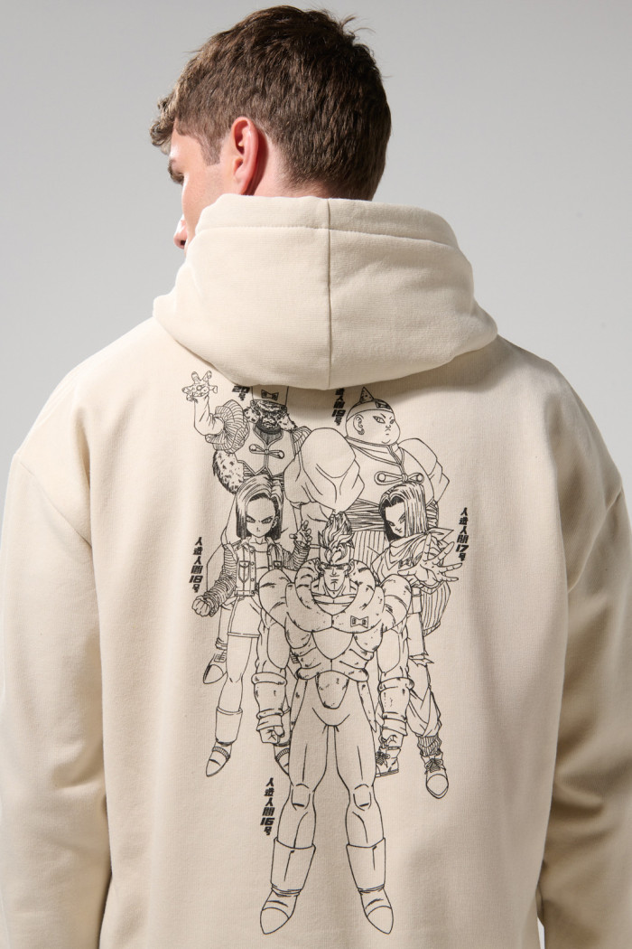 Buzo kaki claro con capota y diseños de Dragon Ball Z