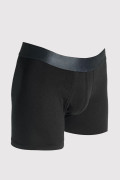 Bóxer brief-medio en algodón negro con cintura elástica